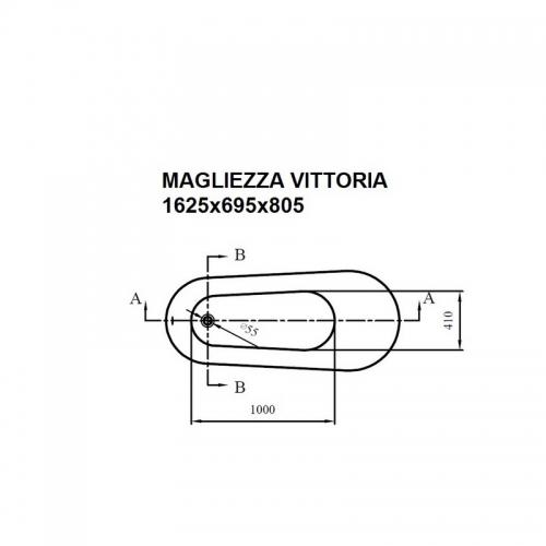 Акриловая ванна MAGLIEZZA VITTORIA 162x69 ножки хром